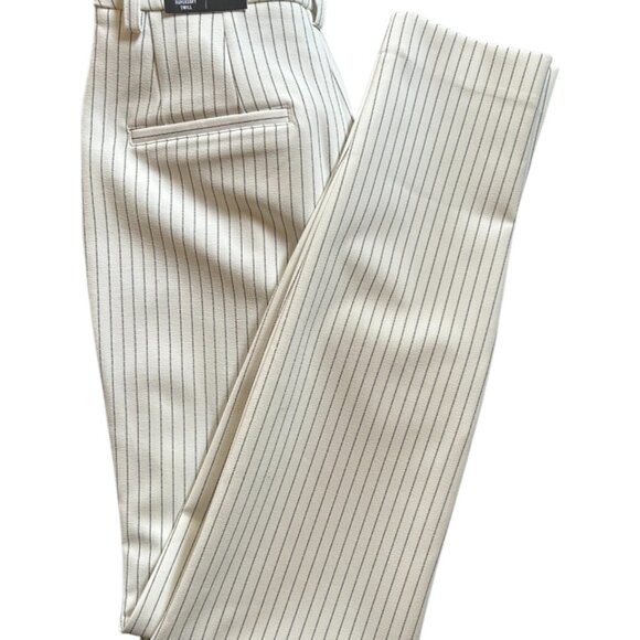 ๐ NWT ๐๏ธ EXPRESS WOMEN'S HIGH RISE SKINNY SUPERSOFT TWILL PINSTRIPE PANTS 0 R - Picture 2 of 3